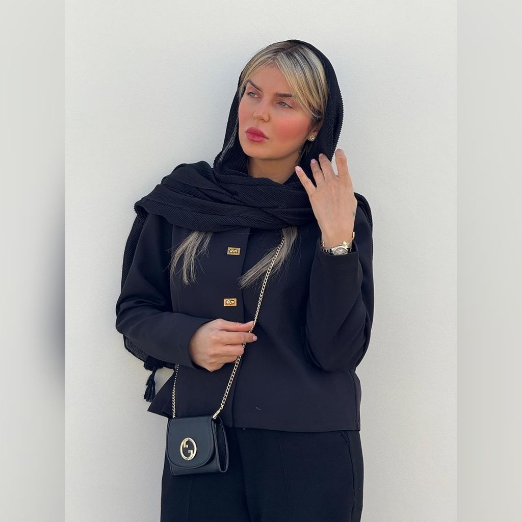 مشخصات شال مشکی پلیسه تمام نخ