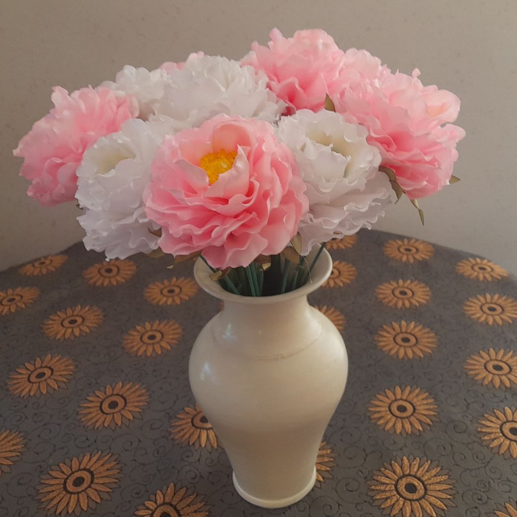 قیمت گل مصنوعی مدل پیونی 6 عددی