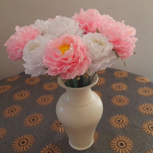 گل مصنوعی مدل پیونی 6 عددی