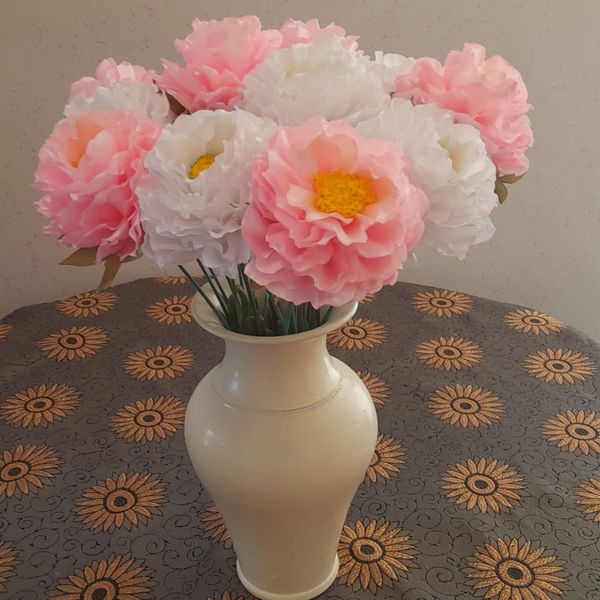 گل مصنوعی مدل پیونی 6 عددی