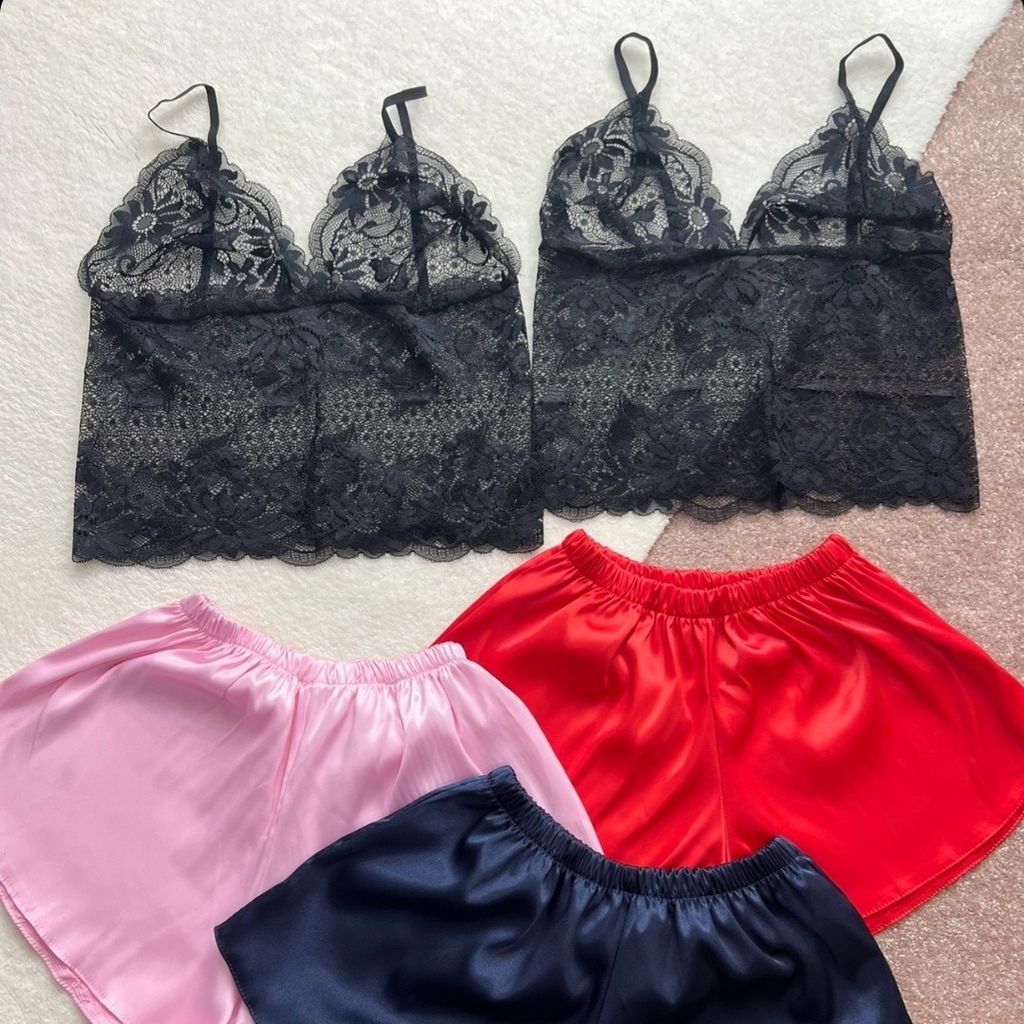 فروش اینترنتی تاپ شلوارک ساتن گیپوری