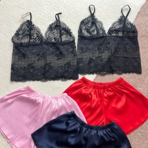 فروش اینترنتی تاپ شلوارک ساتن گیپوری