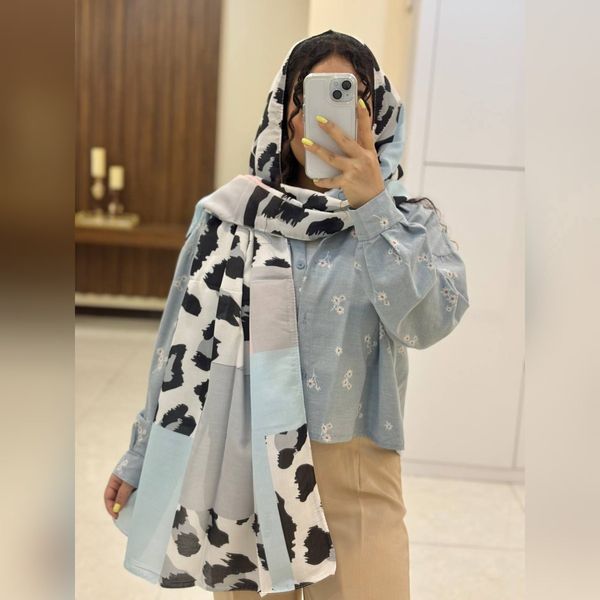 شال تابستانه پلنگی تمام نخ