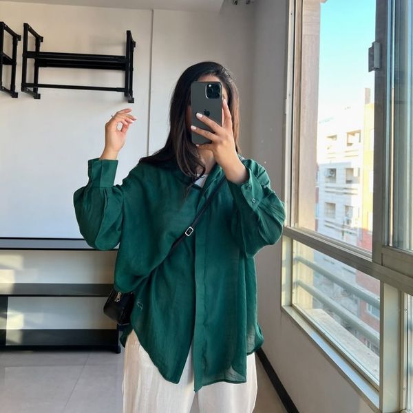 شومیز زنانه شیشه ای وال مدادرنگی