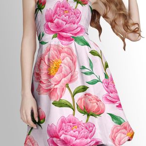 خرید اینترنتی پارچه لباسی طرح دار پارچه الف مدل کرپ بوگاتی طرح گلدار کد 4011554