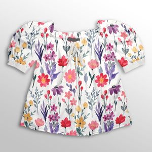 قیمت پارچه لباسی طرح دار پارچه الف مدل کرپ بوگاتی طرح گلدار کد 4011565