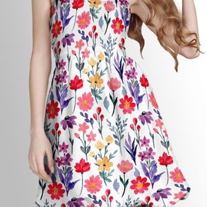 خرید اینترنتی پارچه لباسی طرح دار پارچه الف مدل کرپ بوگاتی طرح گلدار کد 4011565