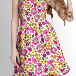 مشخصات پارچه لباسی طرح دار پارچه الف مدل کرپ بوگاتی طرح گلدار کد 4011577