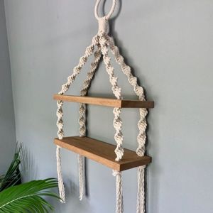 خرید اینترنتی دیوارکوب شلف چوبی دو طبقه طرح آراد کاربردی