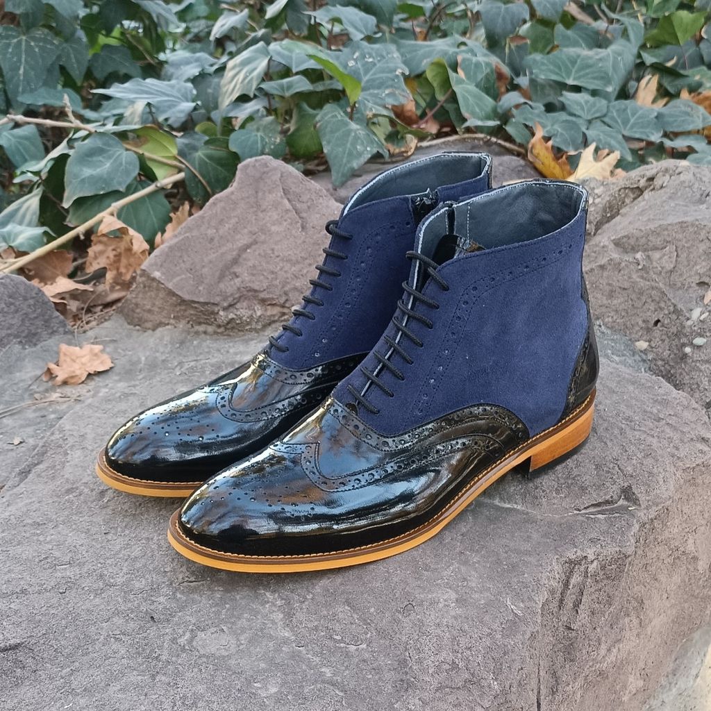 قیمت ارزان نیم بوت مردانه مجلسی چرم طبیعی دستدوز ریچموند ورنی اشبالت