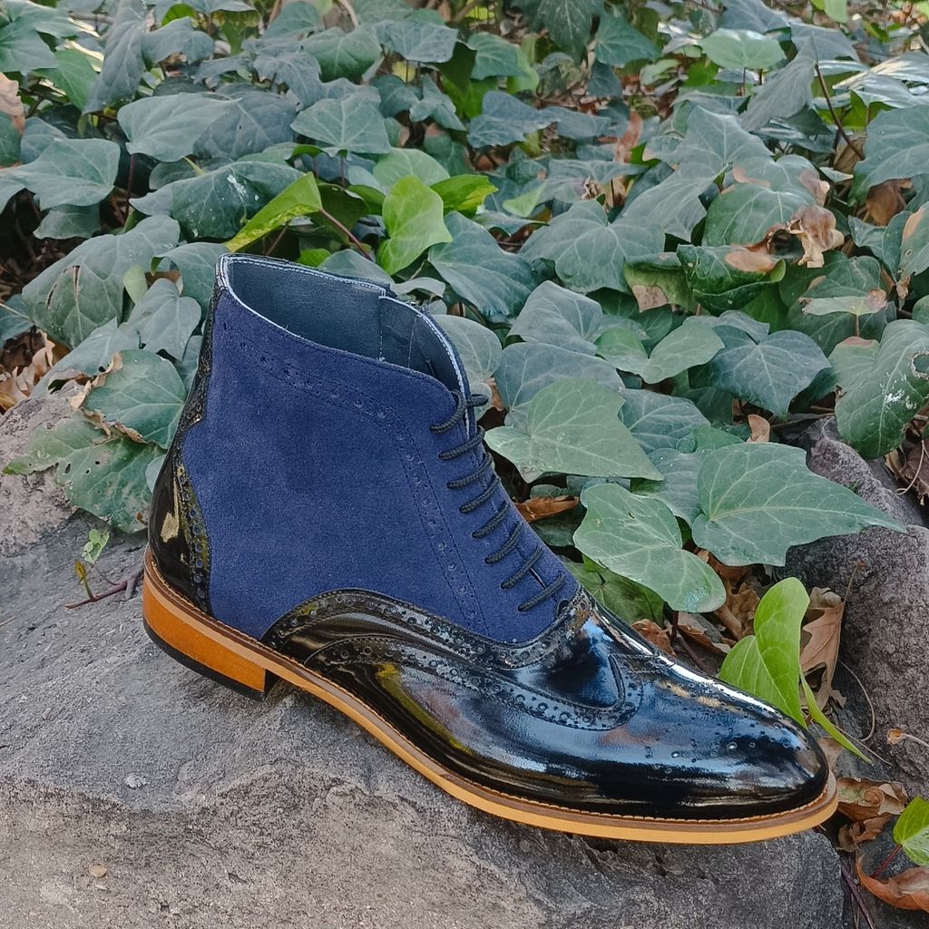 خرید اینترنتی نیم بوت مردانه مجلسی چرم طبیعی دستدوز ریچموند ورنی اشبالت