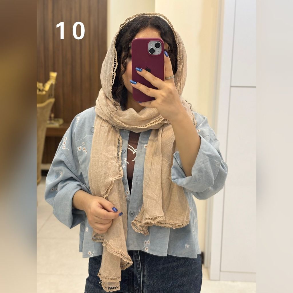 خرید انلاین شال ماهی حاشیه اوریب سنگشور دانتل