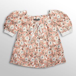 خرید اینترنتی پارچه لباسی طرح دار پارچه الف مدل کرپ بوگاتی طرح گلدار کد 4011588