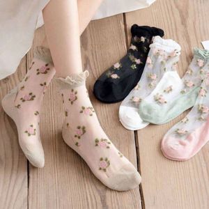 خرید آنلاین جوراب ساقدار زنانه رو شیشه ای گلدار