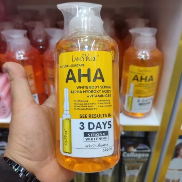 سرم روشن کننده تخصصی بدن AHA لنساید 500 میل