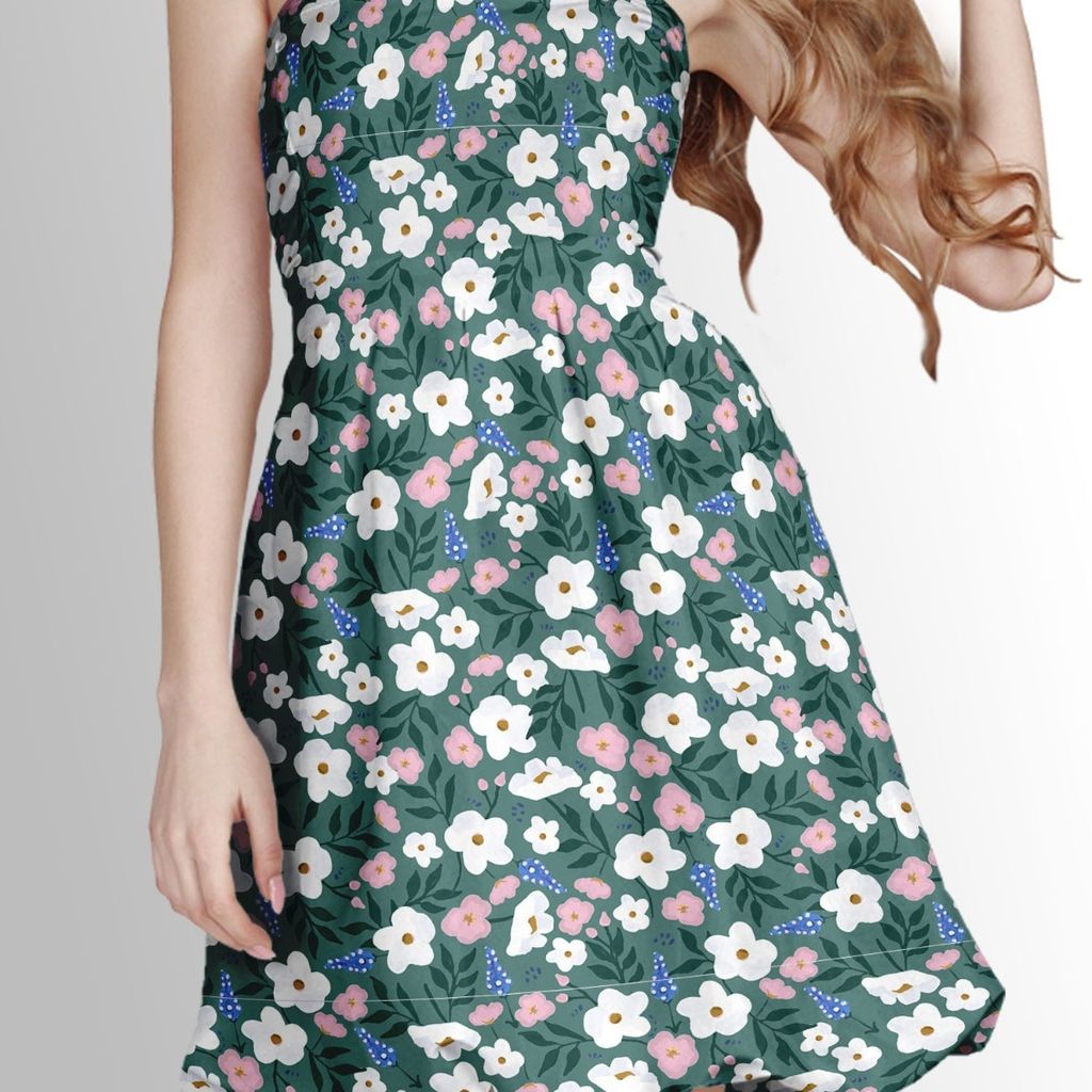 فروش اینترنتی پارچه لباسی طرح دار پارچه الف مدل کرپ بوگاتی طرح گلدار کد 4011611