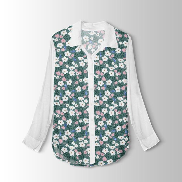 پارچه لباسی طرح دار پارچه الف مدل کرپ بوگاتی طرح گلدار کد 4011611