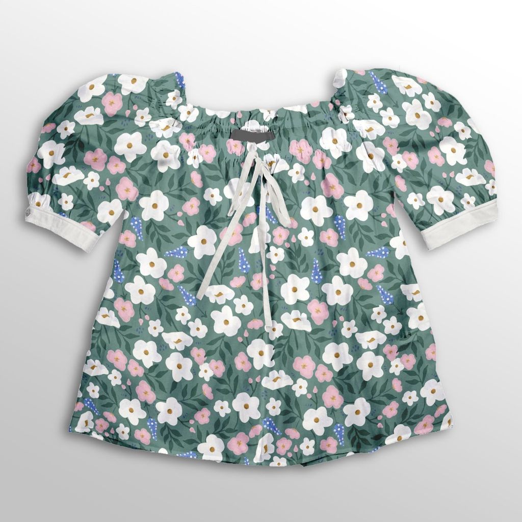 خرید اینترنتی پارچه لباسی طرح دار پارچه الف مدل کرپ بوگاتی طرح گلدار کد 4011611