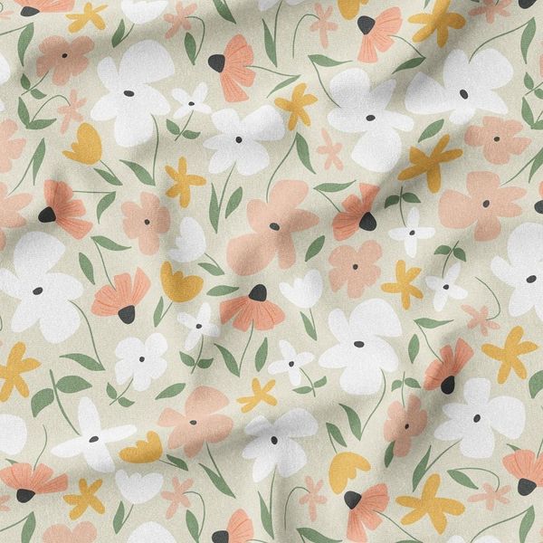 پارچه لباسی طرح دار پارچه الف مدل کرپ بوگاتی طرح گلدار کد 4011613