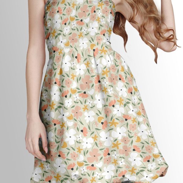 پارچه لباسی طرح دار پارچه الف مدل کرپ بوگاتی طرح گلدار کد 4011613