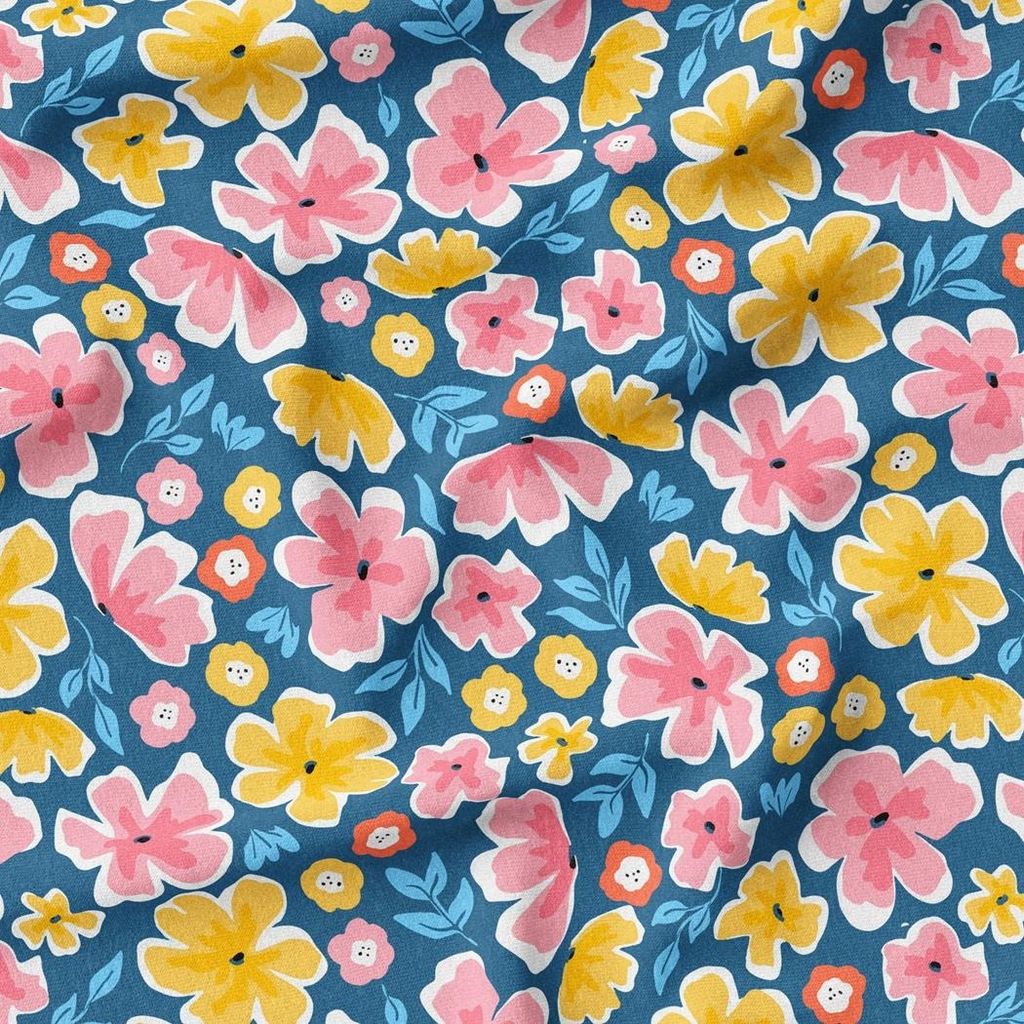 خرید آنلاین پارچه لباسی طرح دار پارچه الف مدل کرپ بوگاتی طرح گلدار کد 4011619