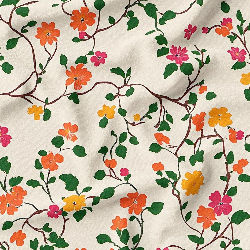 مشخصات پارچه لباسی طرح دار پارچه الف مدل کرپ بوگاتی طرح گلدار کد 4011628
