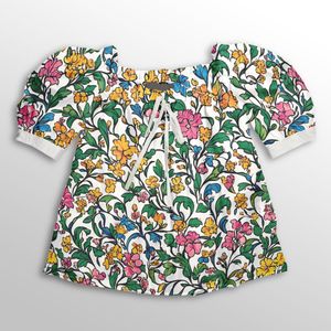 خرید اینترنتی پارچه لباسی طرح دار پارچه الف مدل کرپ بوگاتی طرح گلدار کد 4011630