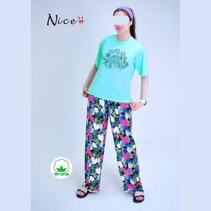 خرید اینترنتی ست تیشرت شلوار بگ زنانه نایس فری سایز