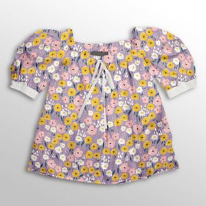 خرید اینترنتی پارچه لباسی طرح دار پارچه الف مدل کرپ بوگاتی طرح گلدار کد 4011649