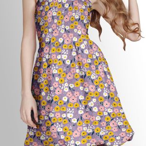 فروش اینترنتی پارچه لباسی طرح دار پارچه الف مدل کرپ بوگاتی طرح گلدار کد 4011649