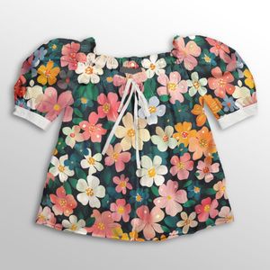 خرید انلاین پارچه لباسی طرح دار پارچه الف مدل کرپ بوگاتی طرح گلدار کد 4011671