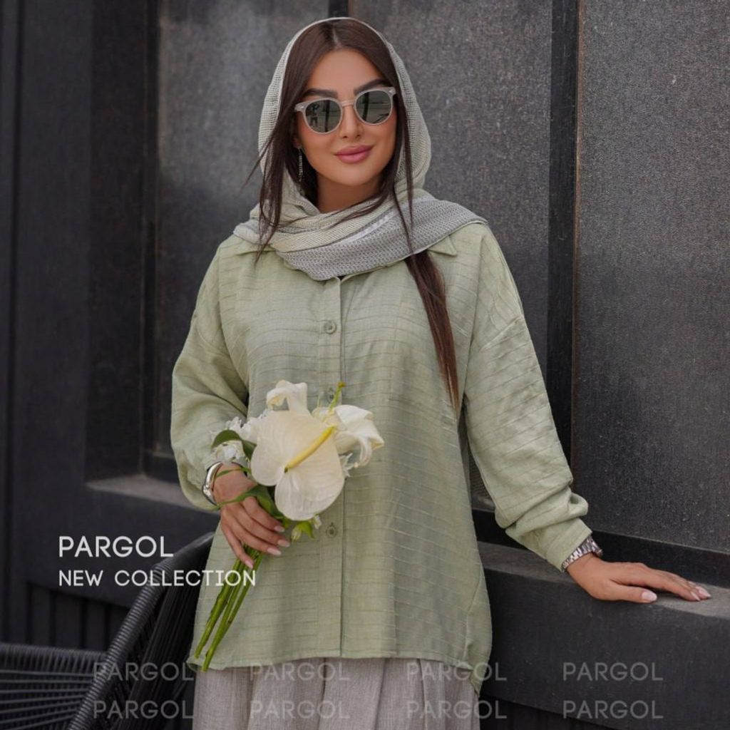 قیمت ارزان شومیز دکمه ای زنانه نیلا