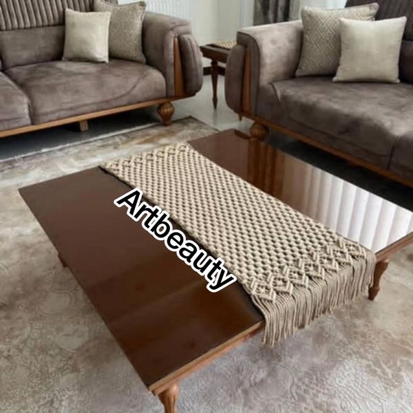 رانر دکوراتیو مکرومه بافی طرح هدیه