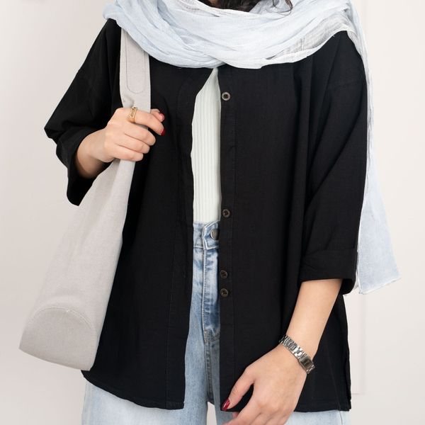 مانتو لینن پنبه مشکی