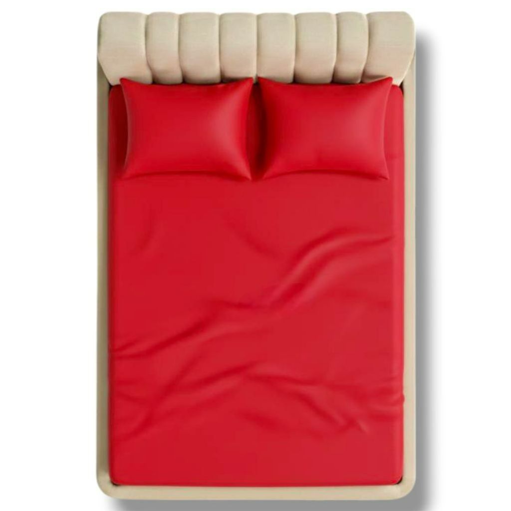 قیمت ارزان روتختی کشدار تترون ساده دونفره عرض 180 قرمز