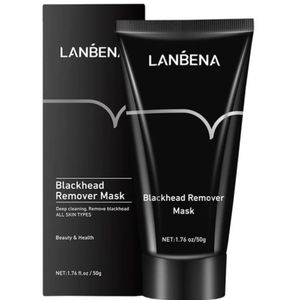 قیمت ارزان بلک ماسک پیل آف جوش سر سیاه لانبنا مدل زغال وزن 50 گرم LANBENA
