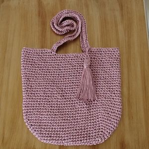خرید اینترنتی کیف مکرومه صورتی