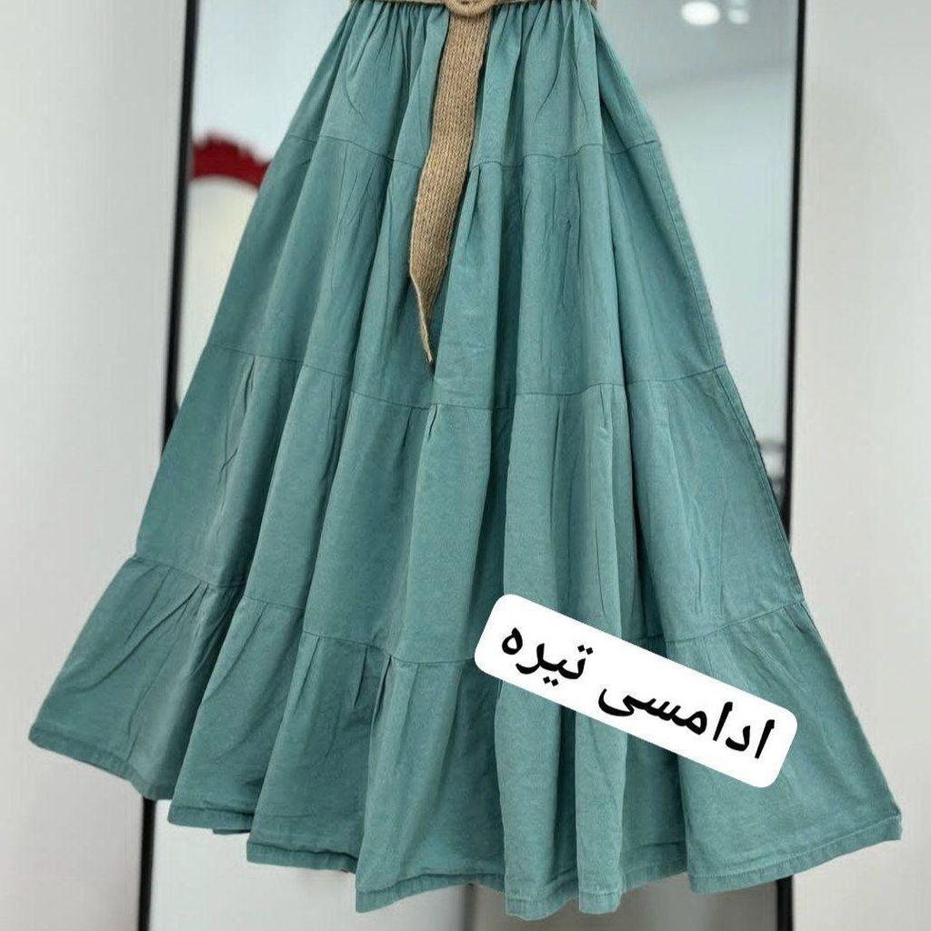 خرید انلاین دامن زنانه لنین رنگی رنگی