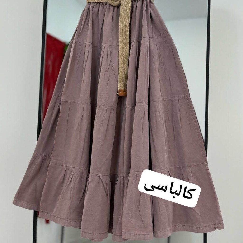 خرید اینترنتی دامن زنانه لنین رنگی رنگی