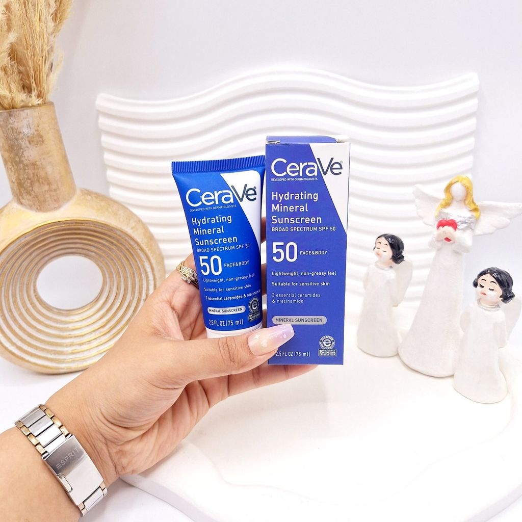 خرید اینترنتی کرم ضد آفتاب مینرال صورت و بدن مدل آبرسان برند سراوی Cerave حجم 75 میل