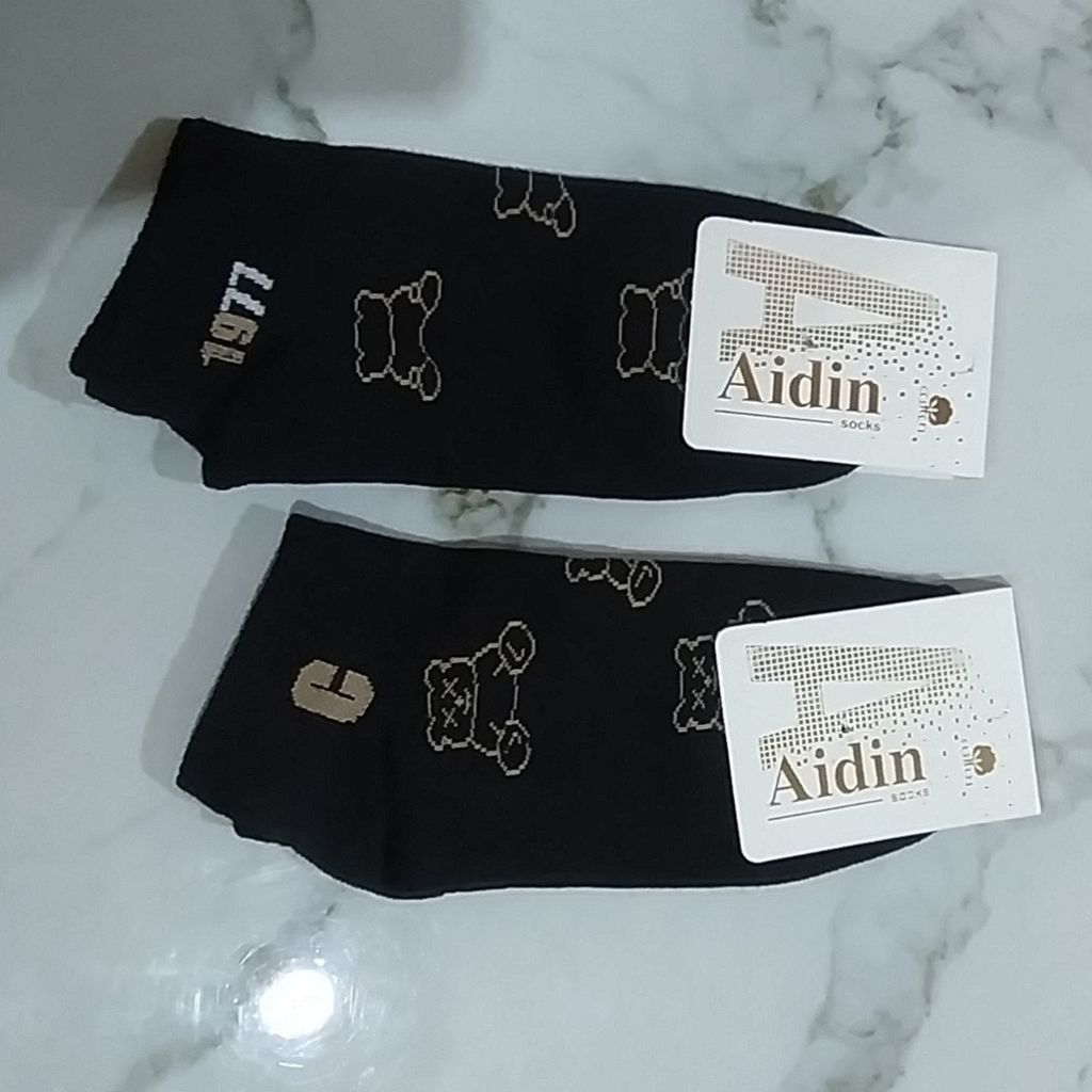 خرید انلاین جوراب مچی مشکی طرح خرس کیوت