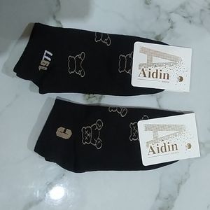 جوراب مچی مشکی طرح خرس کیوت