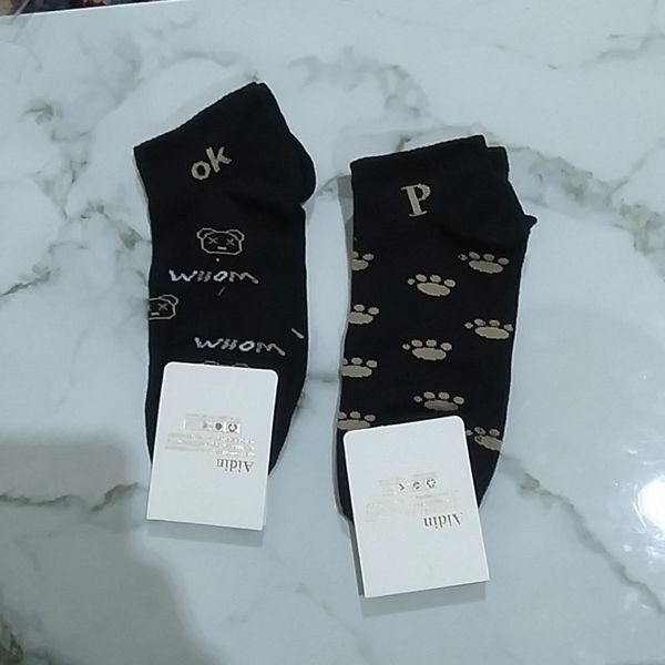 جوراب مچی مشکی طرح خرس کیوت