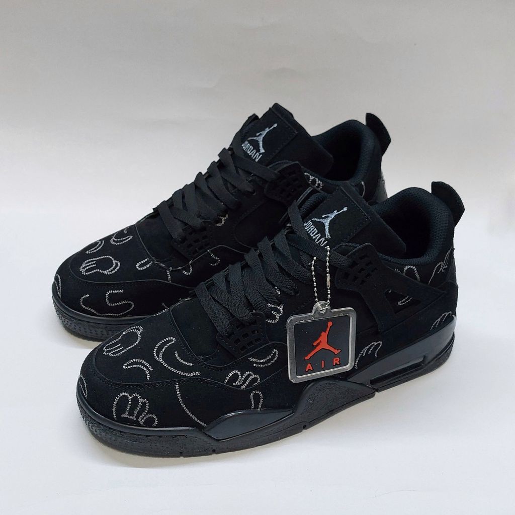 قیمت ارزان کتونی نایک جردن 4 کاز مشکی Nike jordan 4 kaws