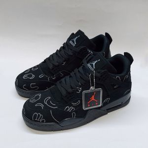 قیمت ارزان کتونی نایک جردن 4 کاز مشکی Nike jordan 4 kaws