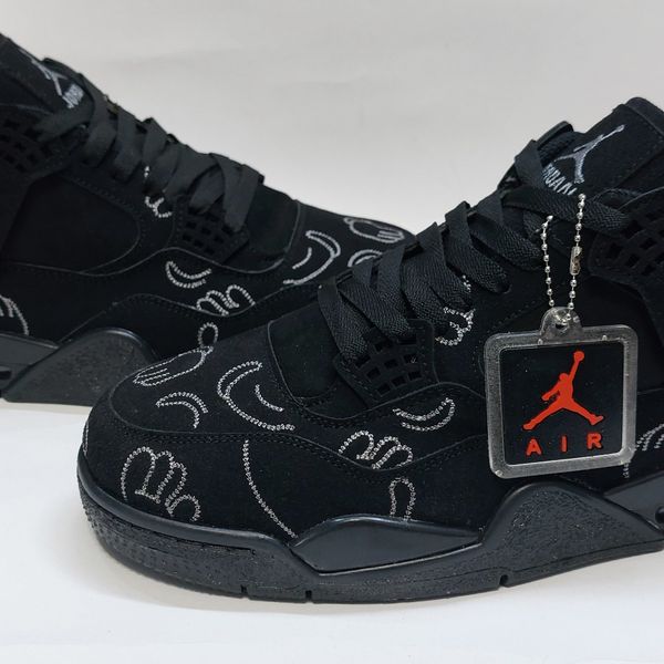 کتونی نایک جردن 4 کاز مشکی Nike jordan 4 kaws