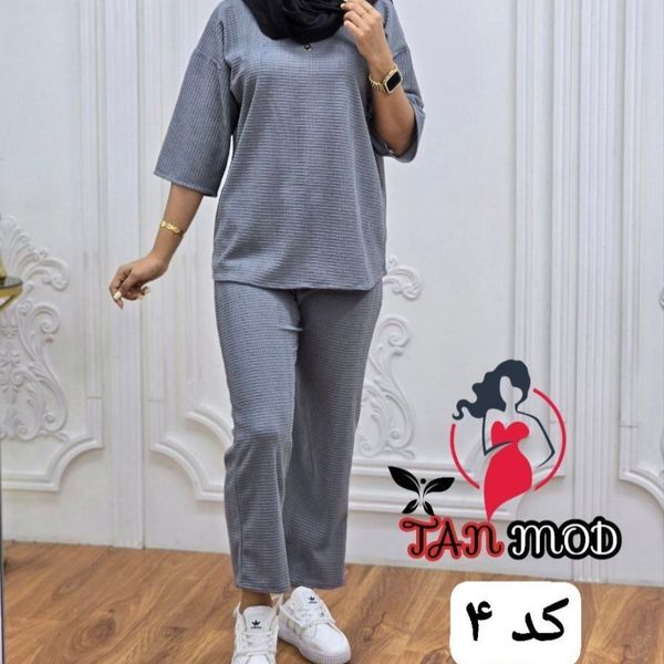 ست مانتو و شلوار مراکشی یقه گرد
