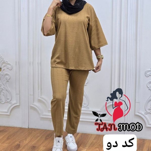 ست مانتو و شلوار مراکشی یقه گرد