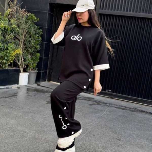 ست تیشرت شلوار زنانه طرح alo