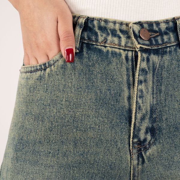 شلوار جین واید لگ تینت سبز